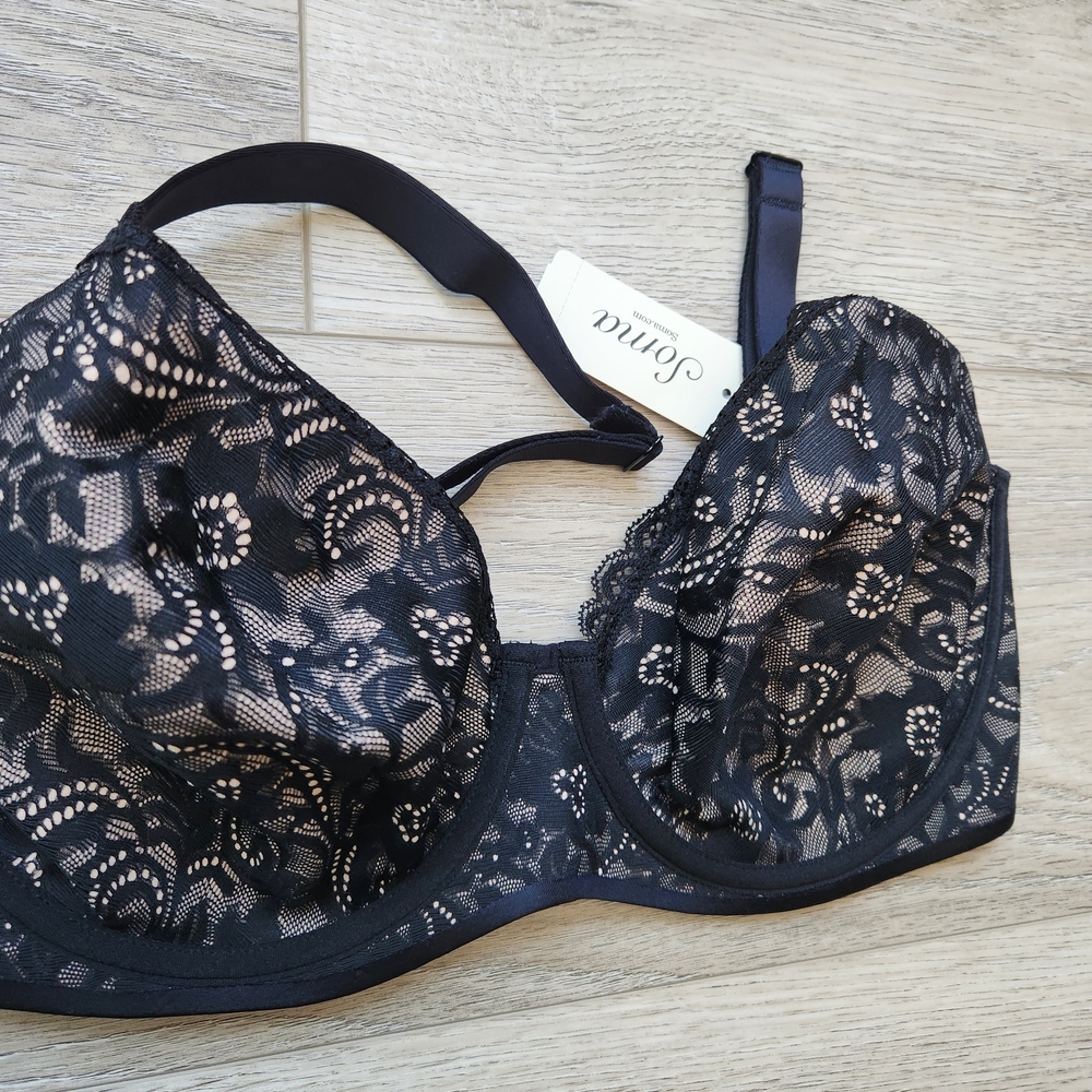 Soma Black Enticing Lift Unlined Full Coverage Lace Bra Womens 32DDD Nwt - Picture 8 of 8